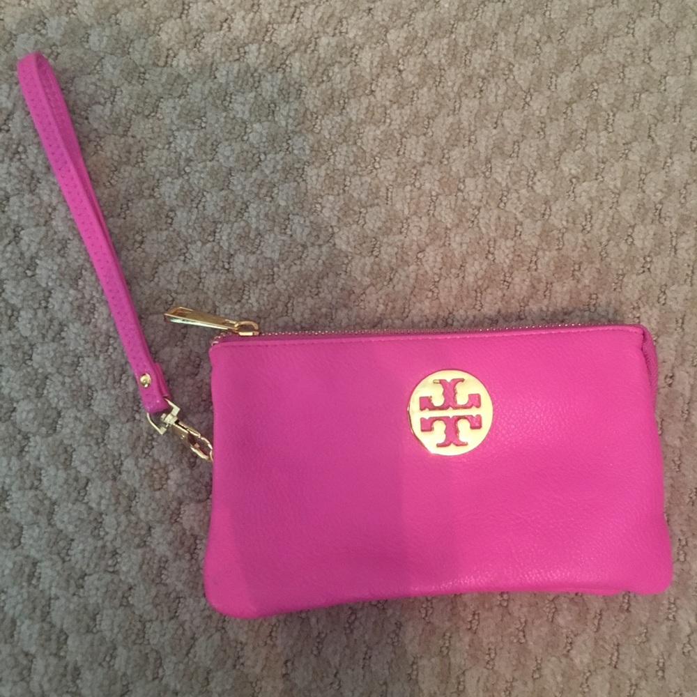 Pink Tory Burch Wristlet